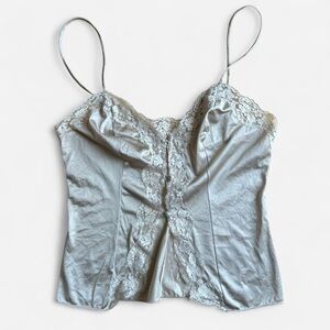 Champaign colored Vassarette Lingerie / Lace Cami with buttons